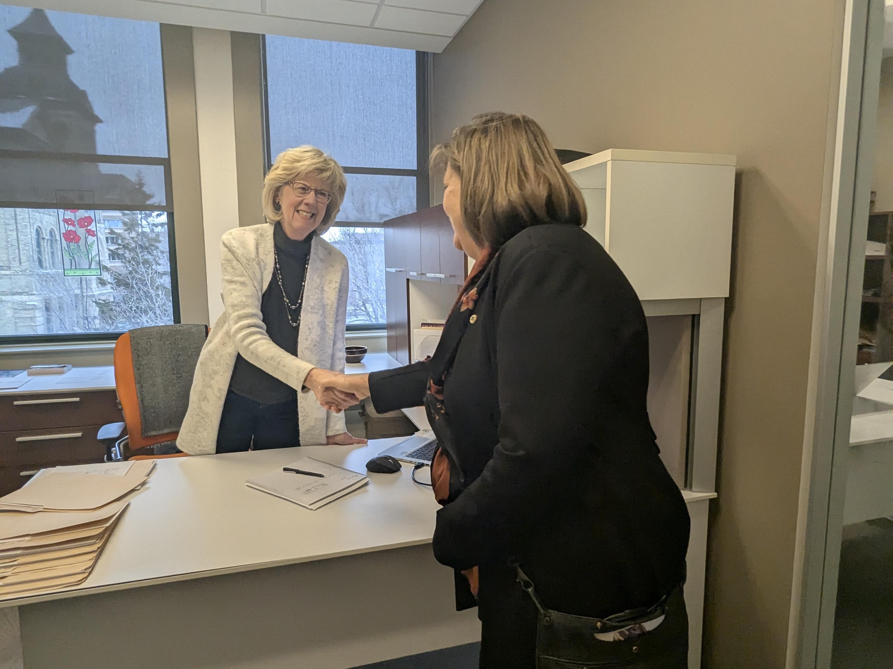  Deputy Mayor Councillor Lukes and Dr. (Lieut. Colonel) Susan L. van Duinen, Director of the School for Continuing Studies