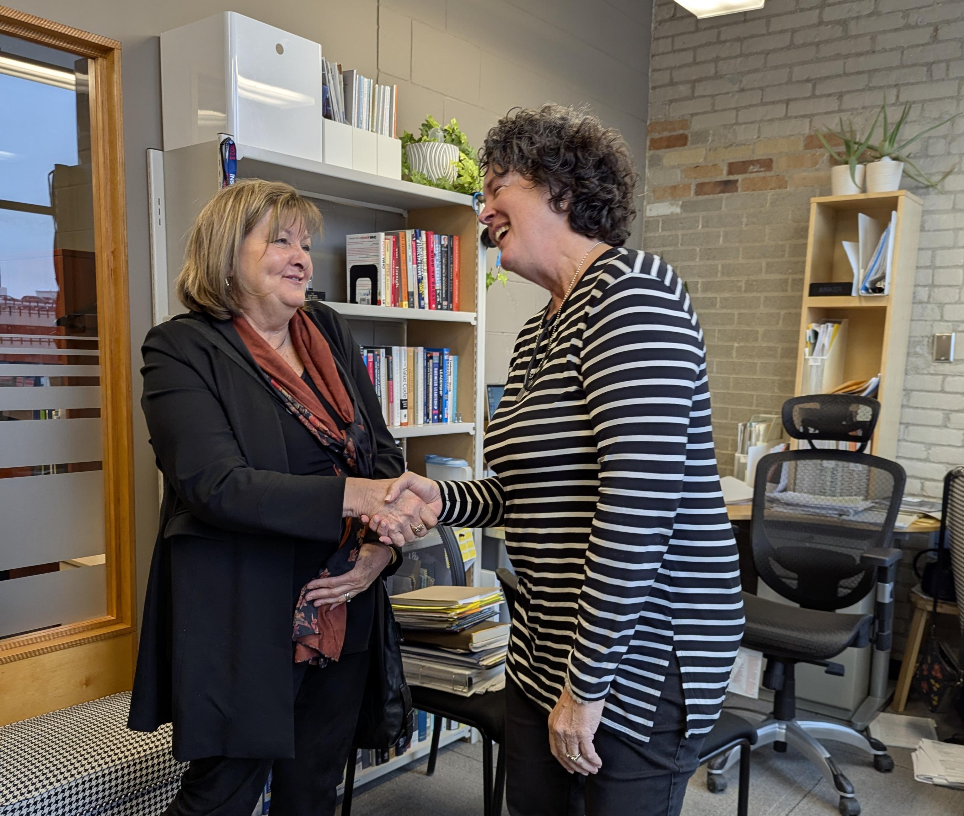  Deputy Mayor Councillor Lukes and  Ms. Wendi Thiessen, Director of the School of Business Administration