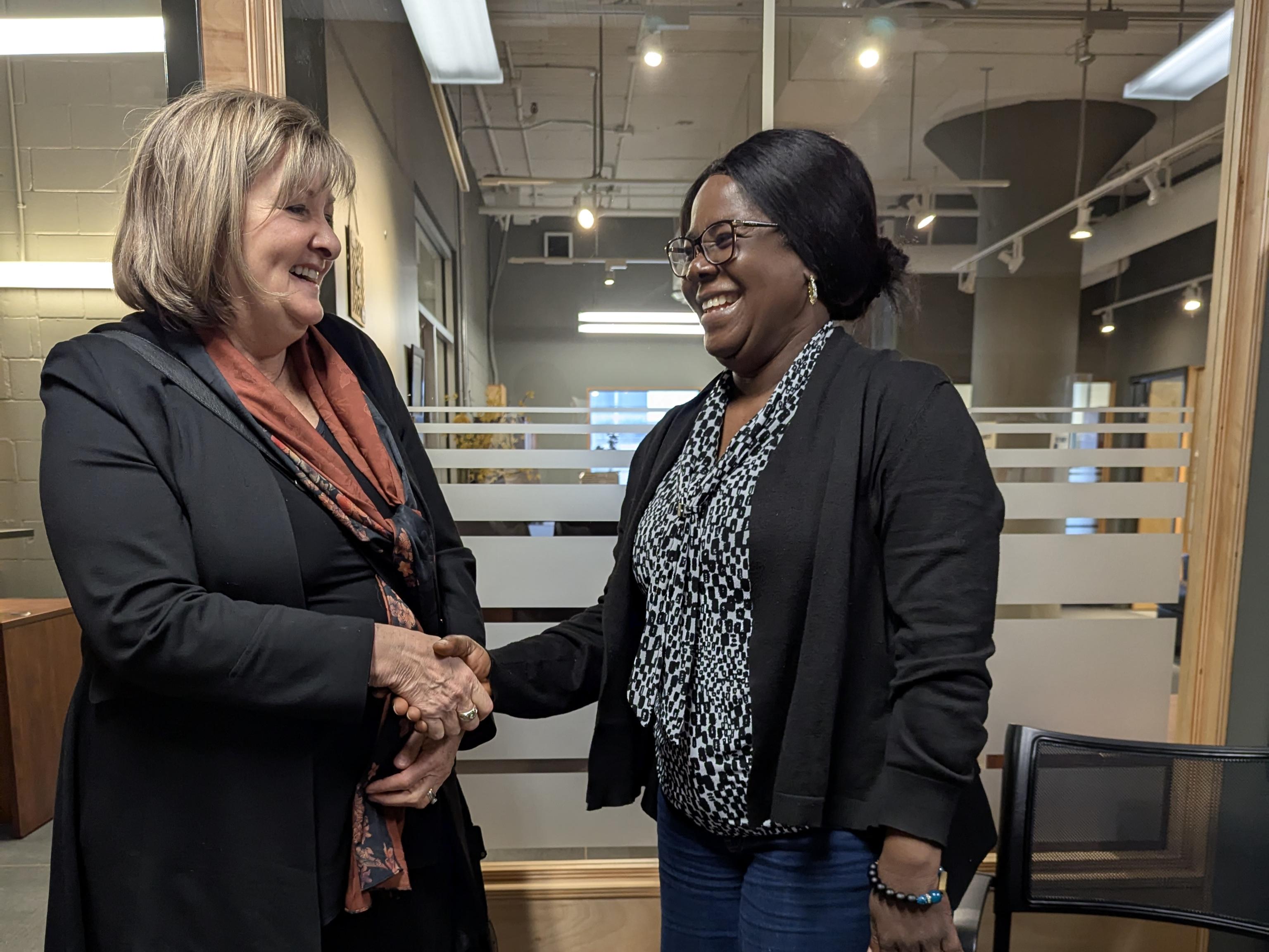  Deputy Mayor Councillor Lukes and Dr. Cynthia Sottie, Director of the School of Social Work